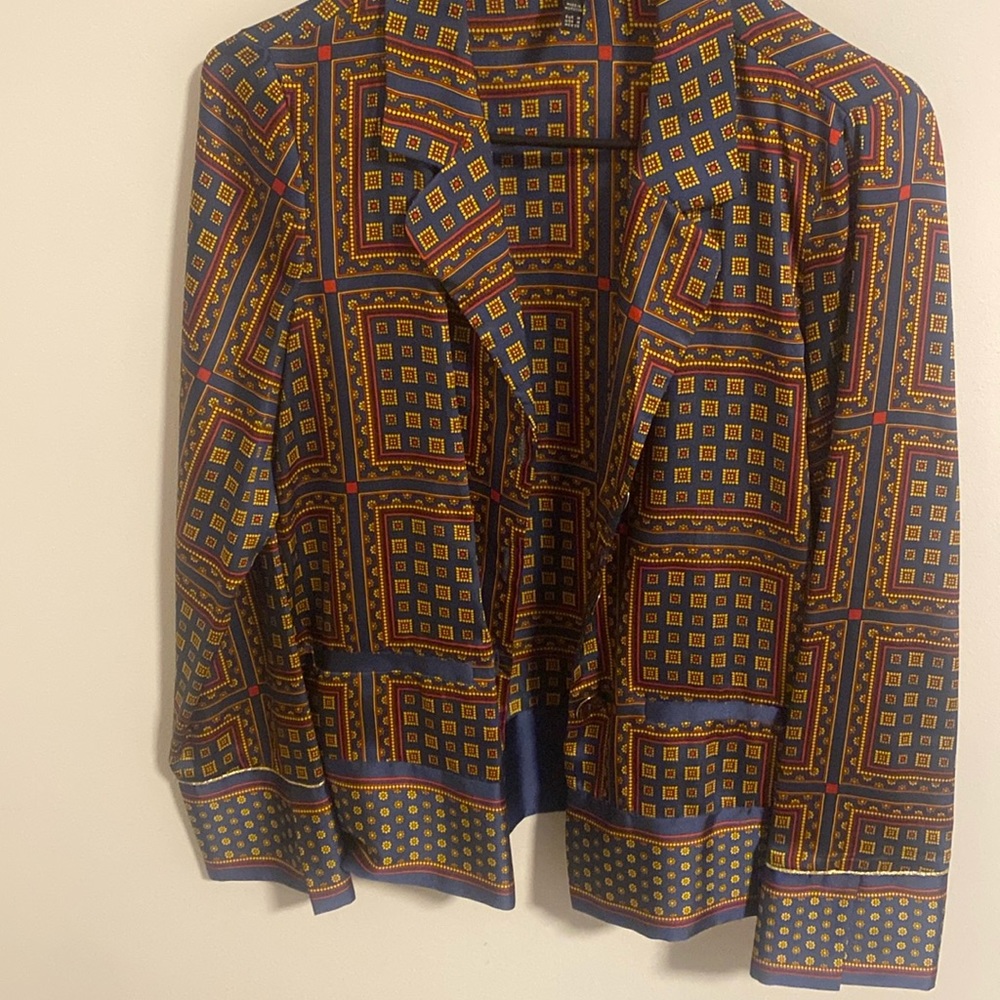 Zara multi color satin blouse